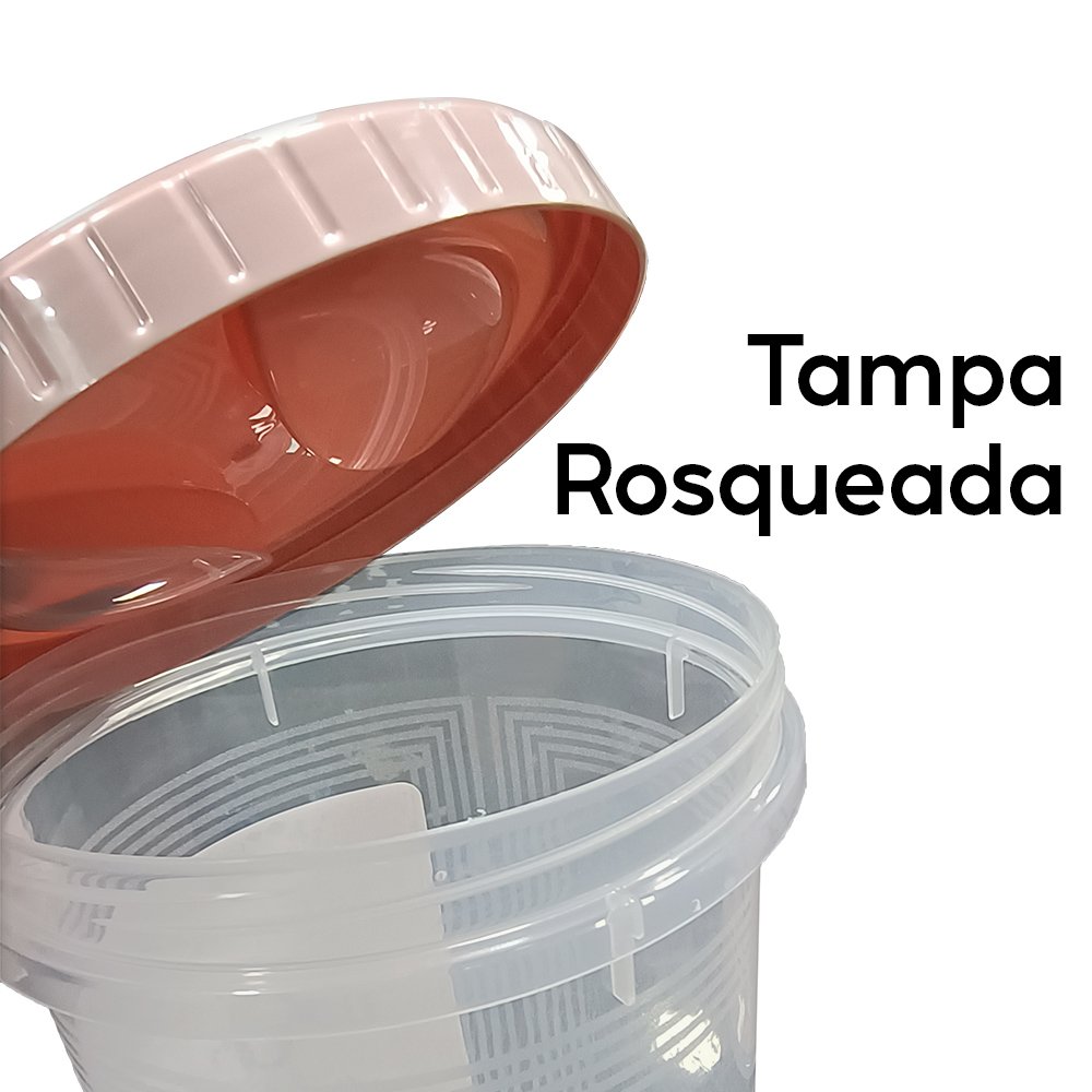 Kit 5 Potes de Mantimentos com Etiqueta e Tampa de Rosca Arte na Arte Tampa e Etiqueta Rosa - 9