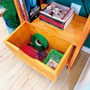 Ver imagem 3 de Estante 6 Prateleiras de Madeira Pinus Linea Slim com Gaveta Carvalho