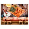 Papel De Parede Alimento Peixe Salmão Limão 3D Al196 - 2