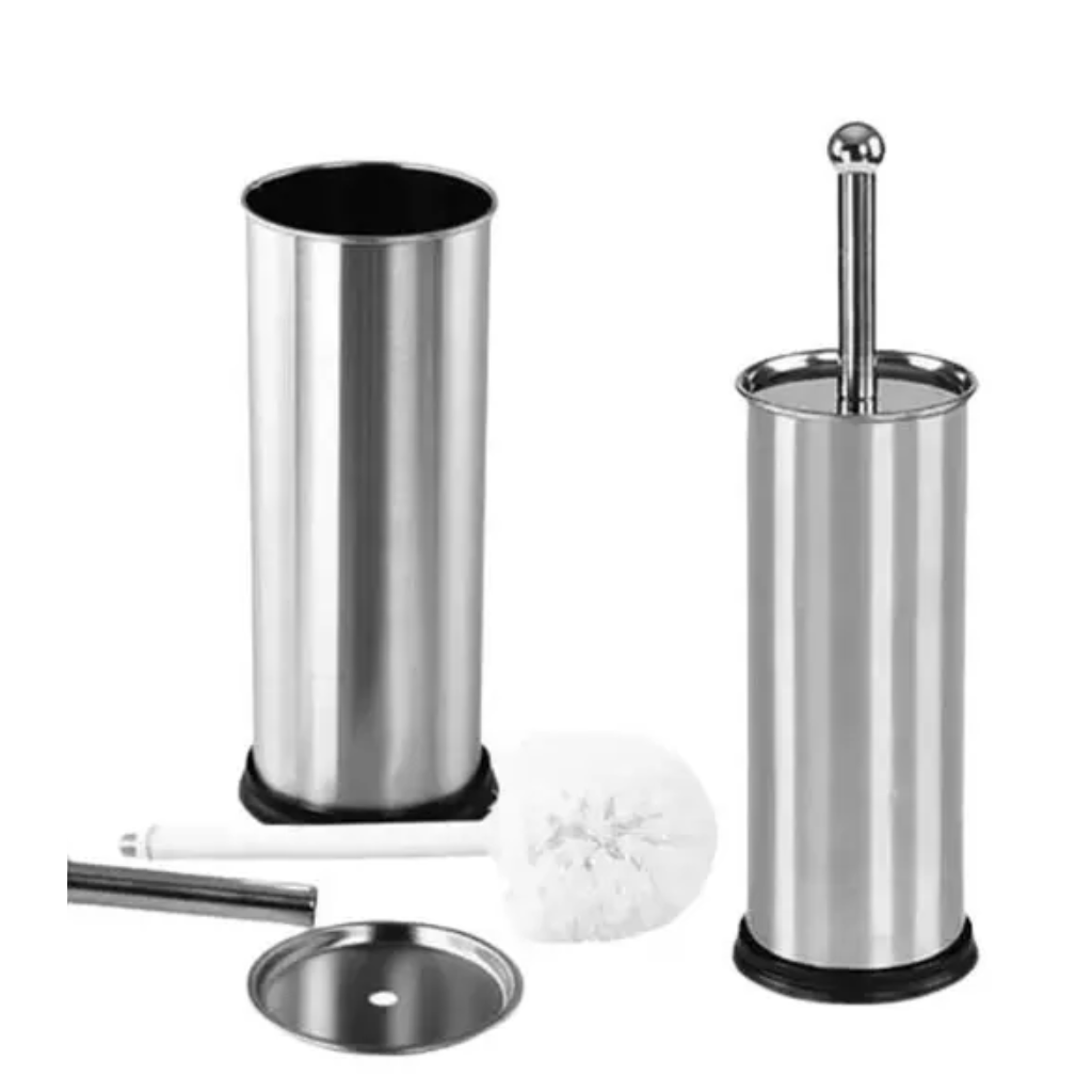 Escova Sanitária e Porta Escova de Limpar Vaso Sanitário Aço Inox - 2