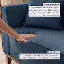 Ver imagem 5 de Sofá Lugares Living 220cm com 4 Almofadas e Pés em Madeira Maciça Porto