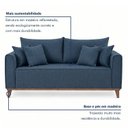 Ver imagem 2 de Sofá Lugares Living 220cm com 4 Almofadas e Pés em Madeira Maciça Porto