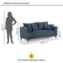 Ver imagem 6 de Sofá Lugares Living 220cm com 4 Almofadas e Pés em Madeira Maciça Porto