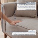 Ver imagem 5 de Sofá Lugares Living 220cm com 4 Almofadas e Pés em Madeira Maciça Porto