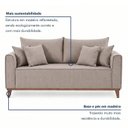 Ver imagem 2 de Sofá Lugares Living 220cm com 4 Almofadas e Pés em Madeira Maciça Porto