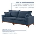 Ver imagem 5 de Sofá Living 4 Lugares 240cm Pés Madeira Maciça Nápoles Linho