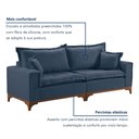 Ver imagem 6 de Sofá Living 4 Lugares 240cm Pés Madeira Maciça Nápoles Linho