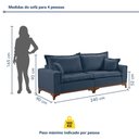 Ver imagem 3 de Sofá Living 4 Lugares 240cm Pés Madeira Maciça Nápoles Linho