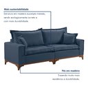 Ver mais imagens de Sofá Living 4 Lugares 240cm Pés Madeira Maciça Nápoles Linho