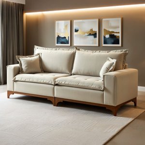 Sofá 4 lugares com Almofadas Nápoles 