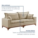 Ver imagem 5 de Sofá Living 4 Lugares 240cm Pés Madeira Maciça Nápoles Linho