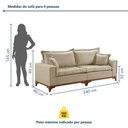 Ver imagem 3 de Sofá Living 4 Lugares 240cm Pés Madeira Maciça Nápoles Linho