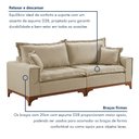 Ver mais imagens de Sofá Living 4 Lugares 240cm Pés Madeira Maciça Nápoles Linho