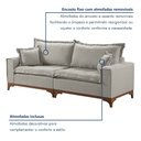 Ver imagem 5 de Sofá Living 4 Lugares 240cm Nápoles Pés Madeira