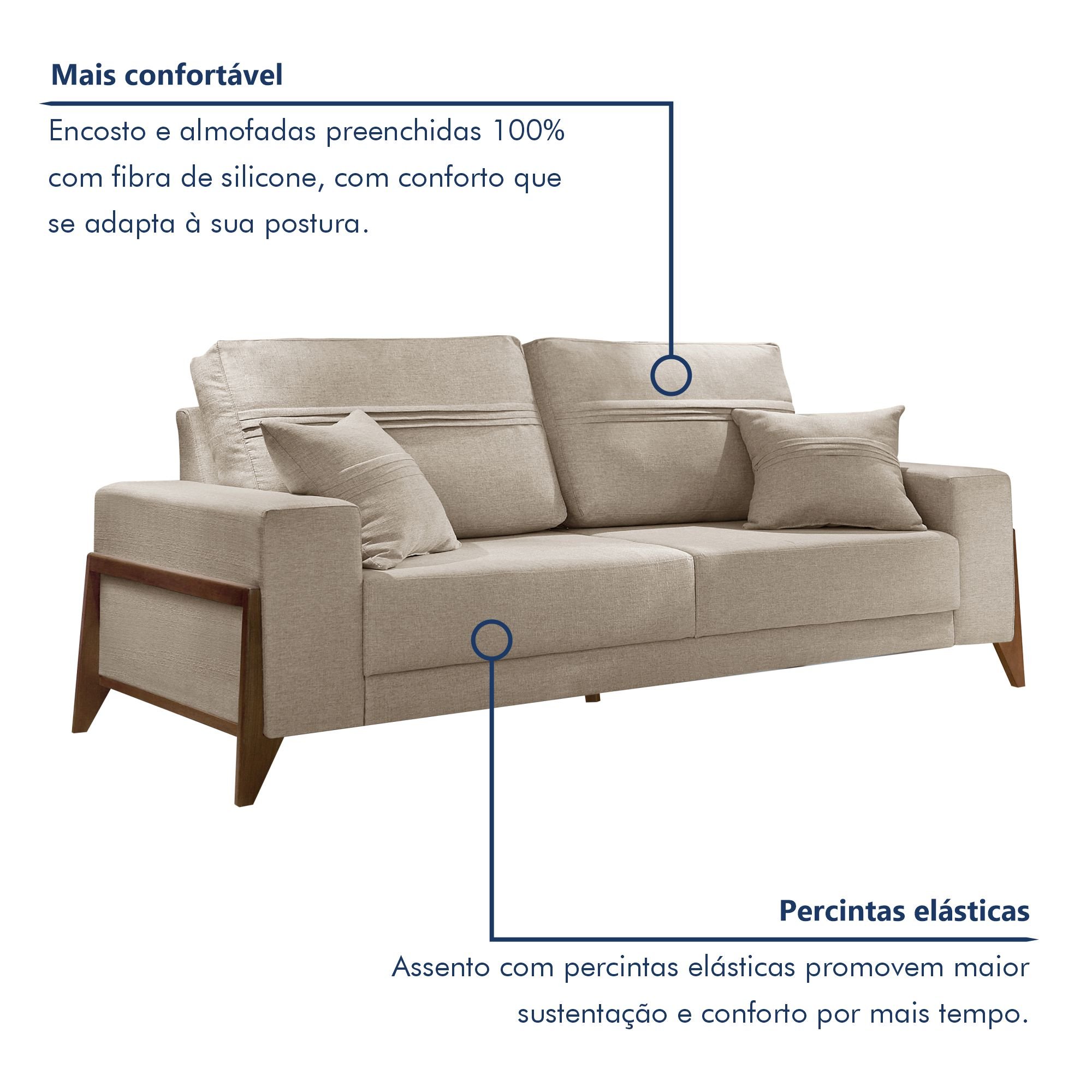 Sofá 4 lugares 220cm com Almofadas M130 Martins Estofados - 3