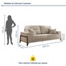 Sofá 4 lugares 220cm com Almofadas Milão   - 6