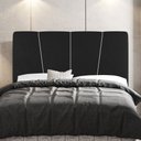 Ver imagem 2 de Cabeceira Cama Box Casal King Size Amber 195cm Estofada Linho Preto - Desk Design