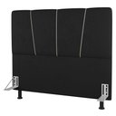 Ver imagem 1 de Cabeceira Cama Box Casal King Size Amber 195cm Estofada Linho Preto - Desk Design