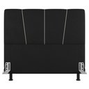 Ver imagem 5 de Cabeceira Cama Box Casal King Size Amber 195cm Estofada Linho Preto - Desk Design