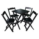 Ver imagem 1 de Conjunto De Mesa Dobrável 60x60 Com 4 Cadeiras Deco Preto Cor: Preto