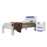 Conjunto Quarto Cama com Mesa Shiva Branco Flex Rosa/Azul - 2