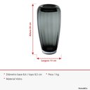 Ver mais imagens de Vaso Decorativo de Vidro Fumê 25x13x13cm Enfeite Sala Mesa Estante Aparador
