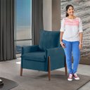 Ver imagem 5 de Poltrona Decorativa com Pés em Madeira Maciça 80cm Bella