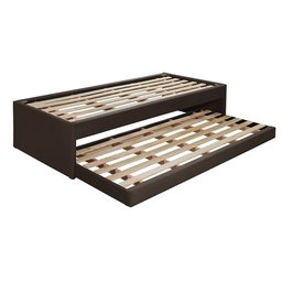 Bicama de Solteiro em Madeira Bari Revestida Tecido Pavia Marrom - Php - 3