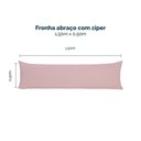 Ver imagem 4 de Kit 2 Fronhas para Travesseiro de Corpo Slim 1,50cm X 50cm - Rose - Microfibra 100% Poliéster