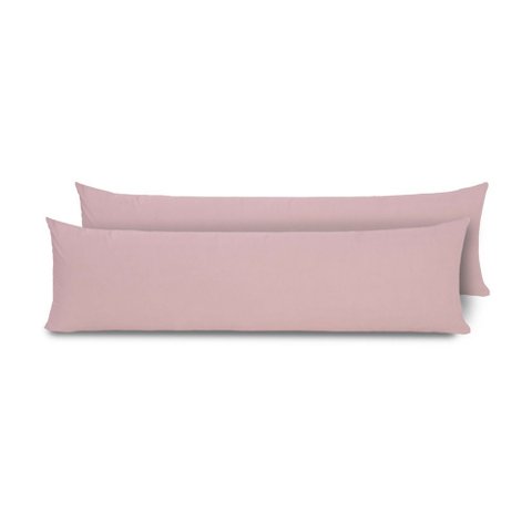 Kit 2 Fronhas para Travesseiro de Corpo Slim 1,50cm X 50cm - Rose - Microfibra 100% Poliéster