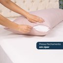 Ver imagem 3 de Kit 2 Fronhas para Travesseiro de Corpo Slim 1,50cm X 50cm - Rose - Microfibra 100% Poliéster