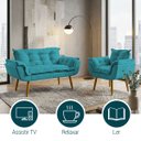 Ver imagem 5 de Kit Namoradeira e Poltrona Decorativa para Sala Recepção Manicure Consultório Alice Tecido Suede