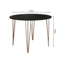 Ver imagem 3 de Mesa Jantar Redonda Elen Hairpin 110cm Tampo Preto Base Cobre Sala Cozinha - Cobre/preto