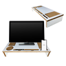 Mesa Base Suporte para Monitor Notebook Altura Perfeita 9 Cm Branco - 1
