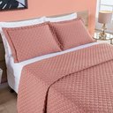 Ver imagem 4 de Kit Cobre Leito Colcha Vênus Casal Dupla Face Micropercal 200 Fios Liso 3 Peças - Rosê