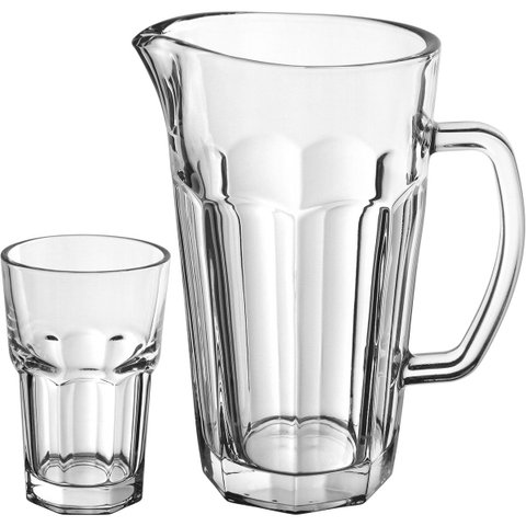 Jogo 7 Peças Jogo de Refresco de Cristal 1L/300ml Transparente 20.5x17.5x12.0cm
