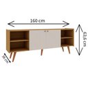 Ver imagem 2 de Estante Rack P/tv até 50 Polegadas com Pés de Madeira Maciça 100% Mdf 0578 Vértice Genialflex