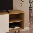 Ver imagem 3 de Estante Rack P/tv até 50 Polegadas com Pés de Madeira Maciça 100% Mdf 0578 Vértice Genialflex