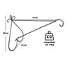 2 Suportes de Parede 19cm Pendurar Plantas Pendente Coração - 2