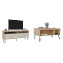 Ver imagem 7 de Conjunto Rack para TV até 60 Polegadas 4 Portas e Mesa de Centro Retangular Liberty Marrom