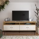 Ver imagem 5 de Conjunto Rack para TV até 60 Polegadas 4 Portas e Mesa de Centro Retangular Liberty Marrom