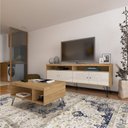 Ver imagem 2 de Conjunto Rack para TV até 60 Polegadas 4 Portas e Mesa de Centro Retangular Liberty Marrom