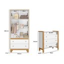 Ver imagem 2 de Quarto de Bebê com Cômoda 5135 e Guarda Roupa 5055 Flora Branco Acetinado Qmovi