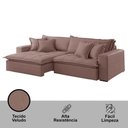 Ver imagem 4 de Sofá Zen Veludo 02 Módulos 100 Cm B15 Meu Sofá Online B276 Veludo Rosa