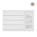 Ver imagem 2 de Módulo Aéreo 3 Portas com Cômoda Sapateira Infantil 1 Porta 4 Gavetas Eloisa Branco Phoenix Baby