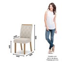 Ver imagem 5 de Conjunto Sala de Jantar Layla Supreme 4 Lugares Tampo MDF Cadeiras Estofadas Off White 120cm Casa