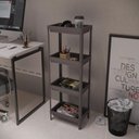 Ver imagem 4 de Estante Geo Multiuso Organizador Compacto 4 Prateleiras 112cm - Cinza