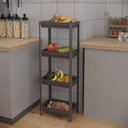 Ver imagem 1 de Estante Geo Multiuso Organizador Compacto 4 Prateleiras 112cm - Cinza