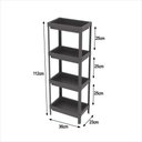 Ver imagem 3 de Estante Geo Multiuso Organizador Compacto 4 Prateleiras 112cm - Cinza