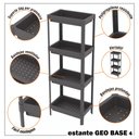 Ver imagem 2 de Estante Geo Multiuso Organizador Compacto 4 Prateleiras 112cm - Cinza